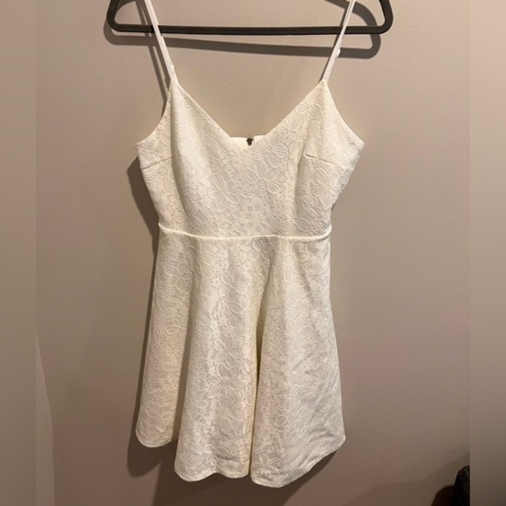 Lulu's White Way With Words White Lace Skater Dress